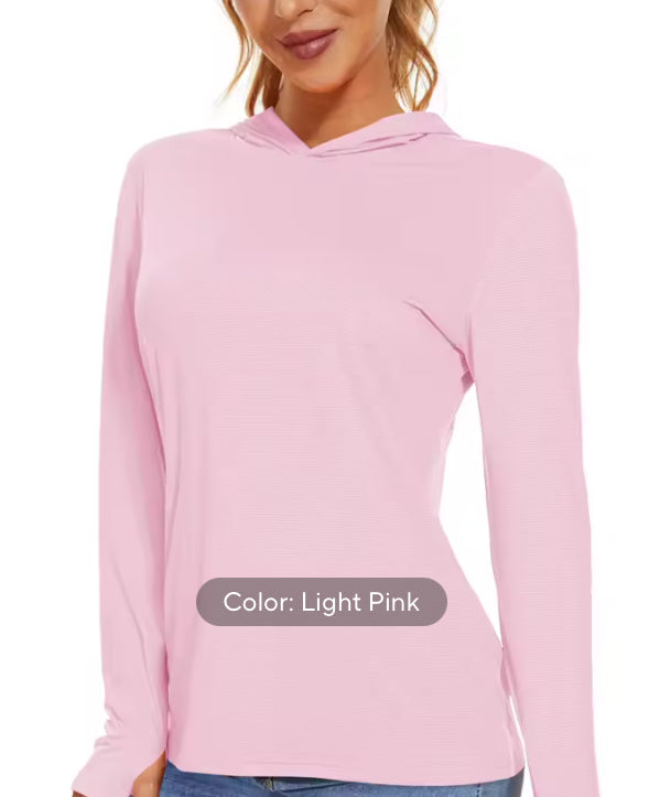 Summer UV/Sun Protection Outdoor Hooded Women’s T-shirt- Jael