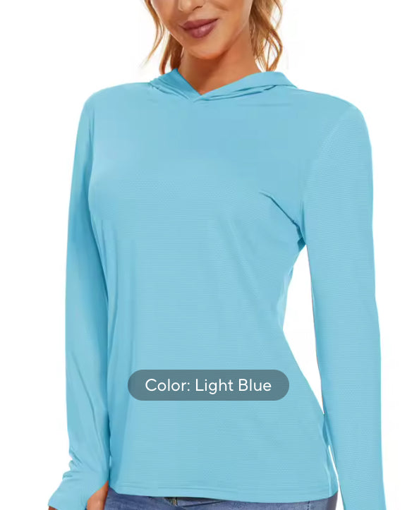 Summer UV/Sun Protection Outdoor Hooded Women’s T-shirt- Jael