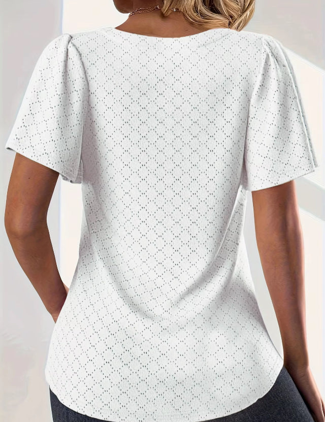 Loose Ruffle Plus Size office shirts-Jehosheba
