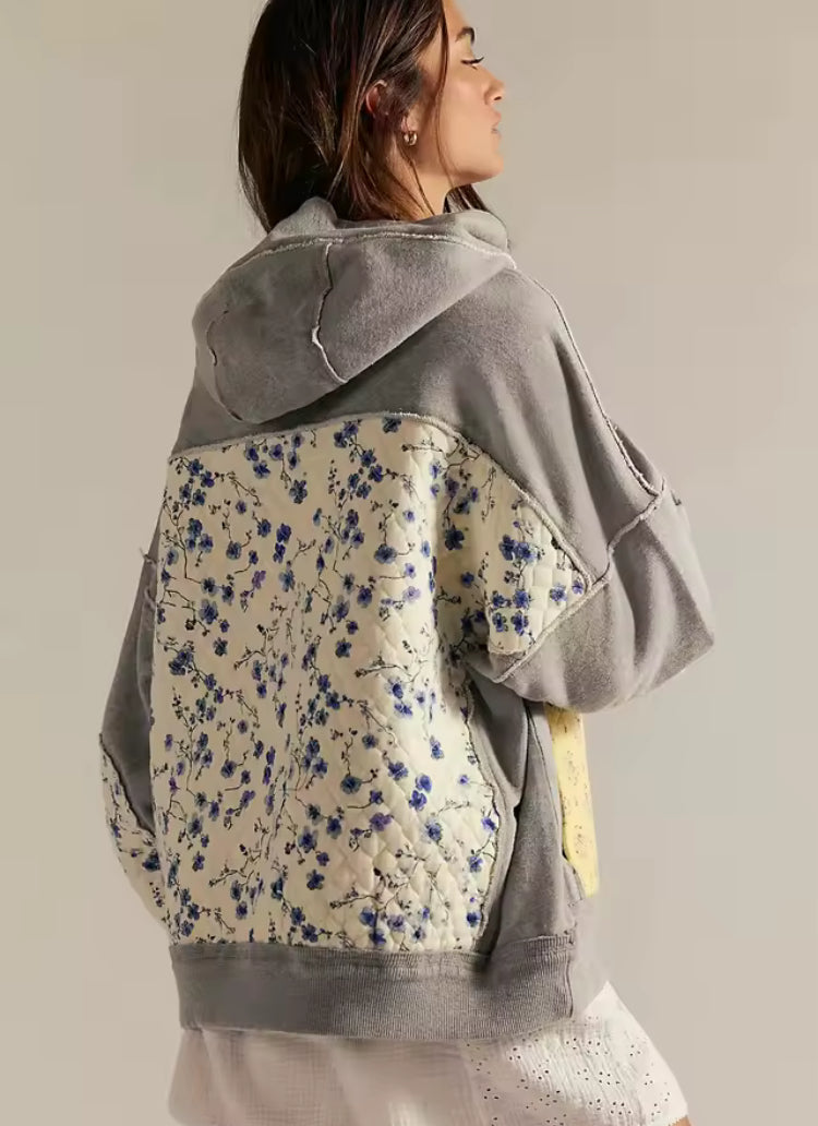 Quilted Patchwork hoodie- Euodia