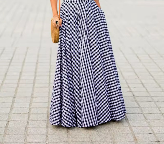 Checkered long high waisted picnic- Song of Songs