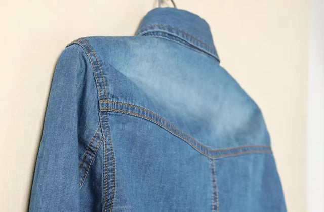 Tie up denim shacket- Philippians