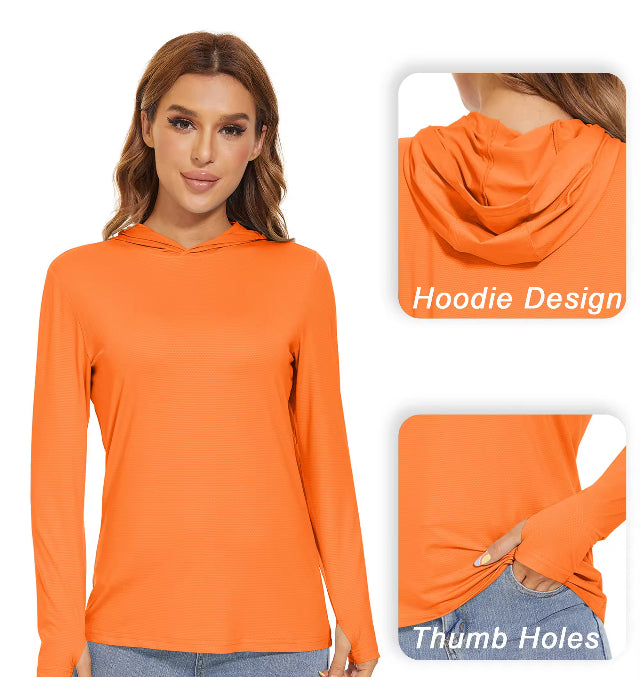 Summer UV/Sun Protection Outdoor Hooded Women’s T-shirt- Jael