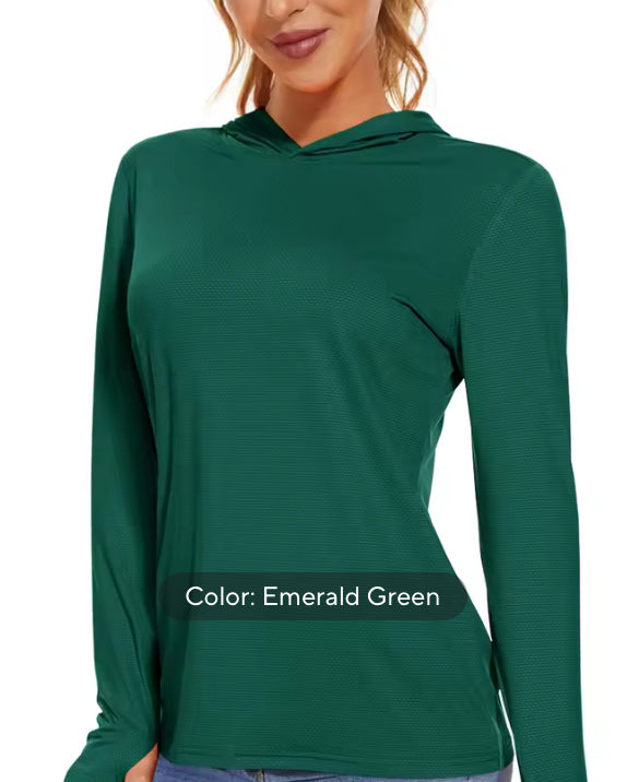 Summer UV/Sun Protection Outdoor Hooded Women’s T-shirt- Jael