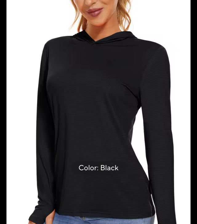 Summer UV/Sun Protection Outdoor Hooded Women’s T-shirt- Jael
