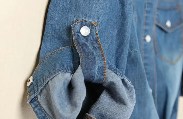 Tie up denim shacket- Philippians