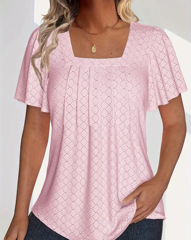 Loose Ruffle Plus Size office shirts-Jehosheba