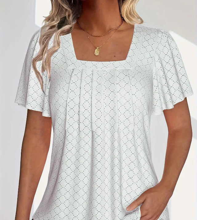 Loose Ruffle Plus Size office shirts-Jehosheba