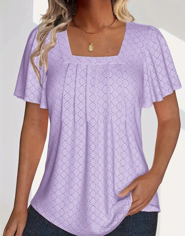 Loose Ruffle Plus Size office shirts-Jehosheba
