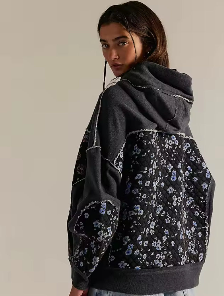 Quilted Patchwork hoodie- Euodia
