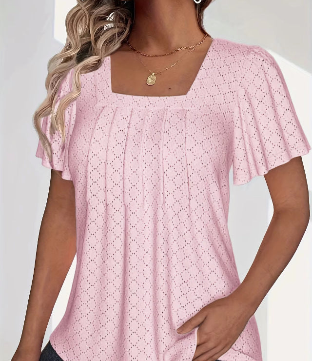 Loose Ruffle Plus Size office shirts-Jehosheba
