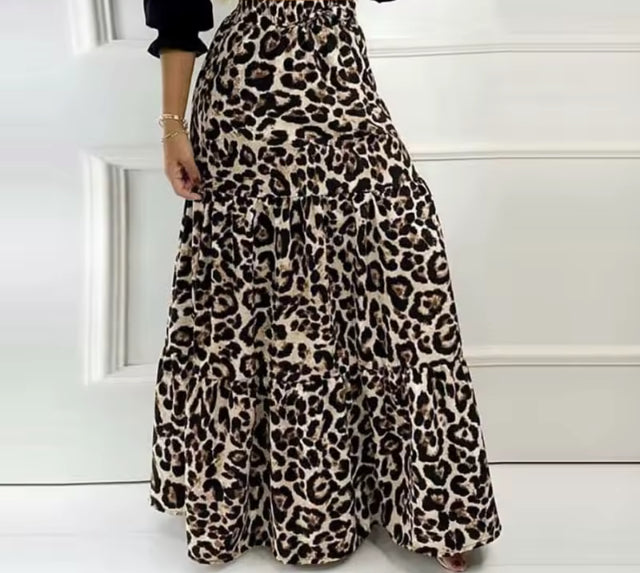 leopard print maxi skirt-coats of skin