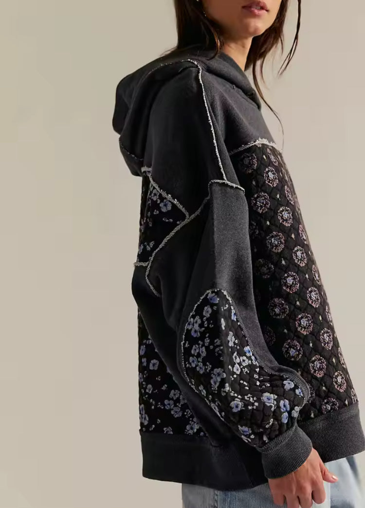 Quilted Patchwork hoodie- Euodia