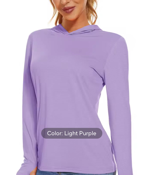 Summer UV/Sun Protection Outdoor Hooded Women’s T-shirt- Jael