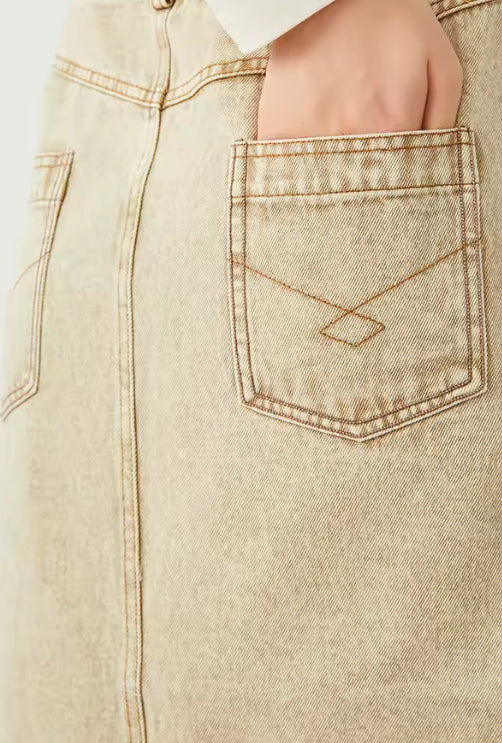 Luxury women’s cotton denim jean long skirt- Josh’s