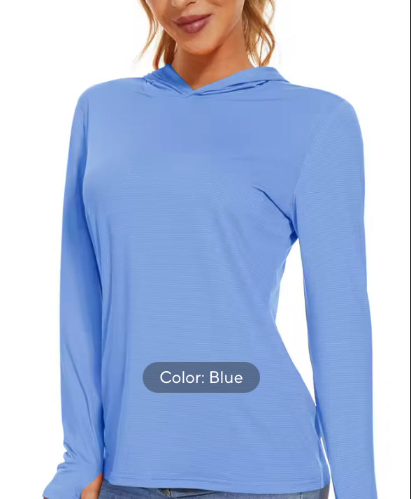 Summer UV/Sun Protection Outdoor Hooded Women’s T-shirt- Jael