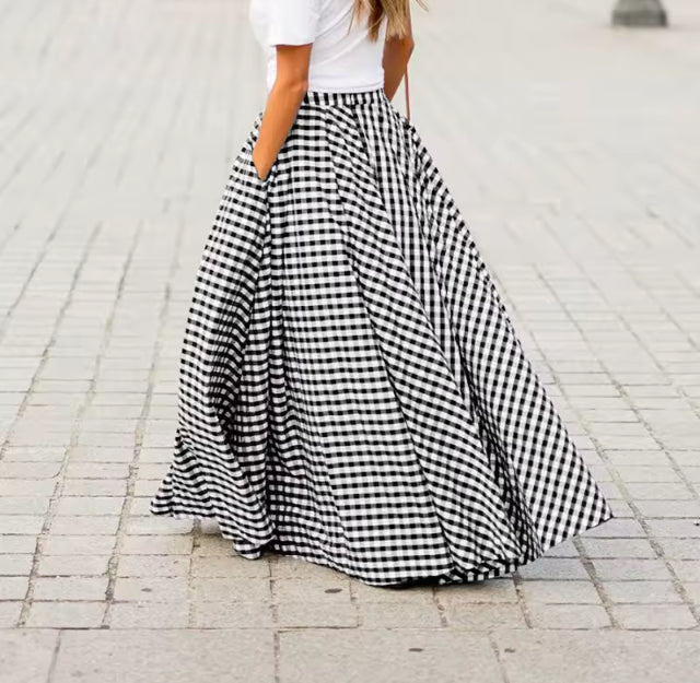 Checkered long high waisted picnic- Song of Songs