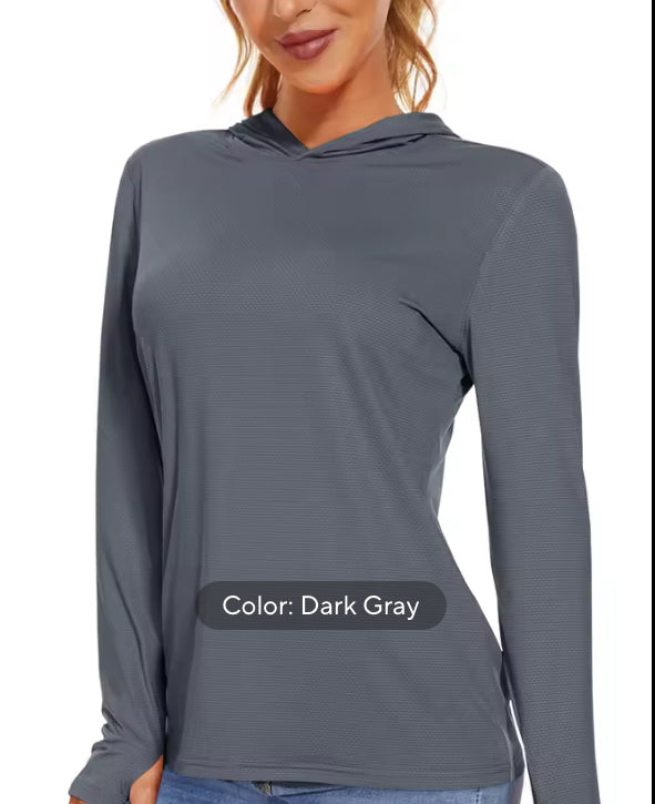 Summer UV/Sun Protection Outdoor Hooded Women’s T-shirt- Jael