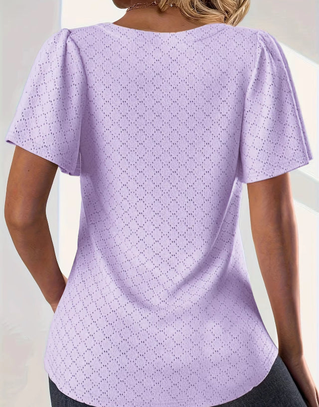 Loose Ruffle Plus Size office shirts-Jehosheba