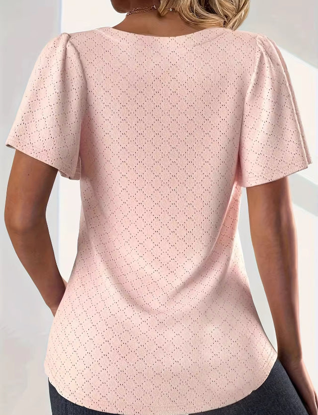 Loose Ruffle Plus Size office shirts-Jehosheba