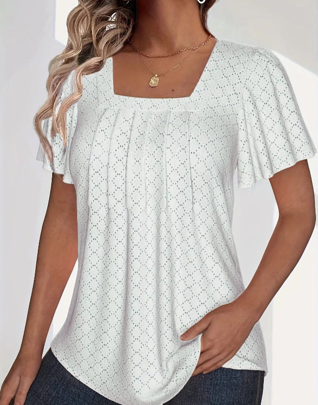 Loose Ruffle Plus Size office shirts-Jehosheba