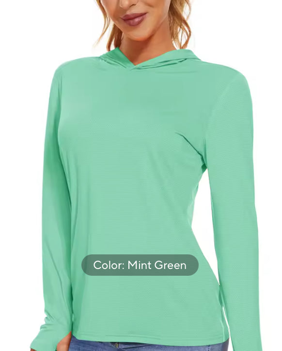 Summer UV/Sun Protection Outdoor Hooded Women’s T-shirt- Jael