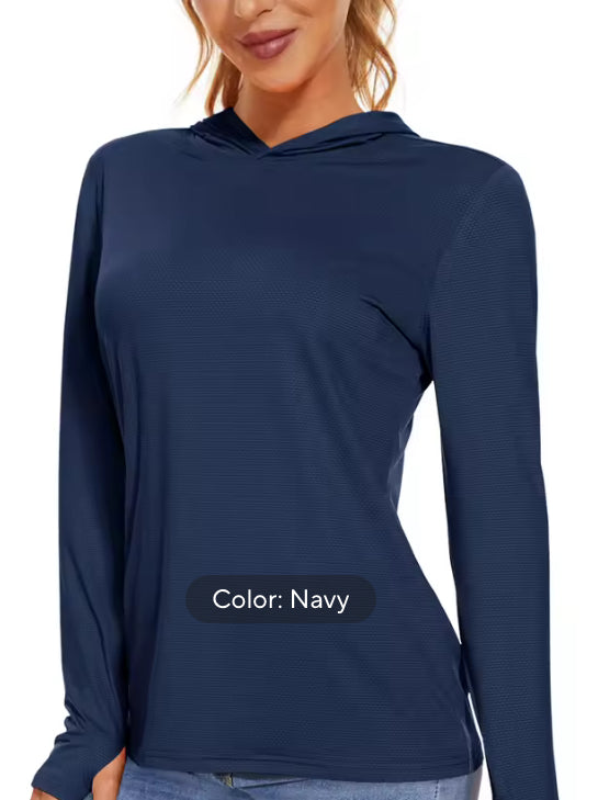 Summer UV/Sun Protection Outdoor Hooded Women’s T-shirt- Jael