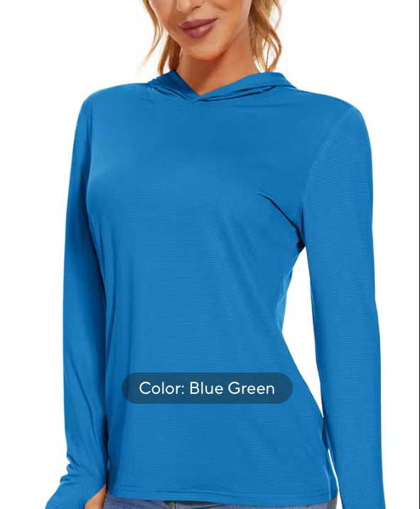Summer UV/Sun Protection Outdoor Hooded Women’s T-shirt- Jael