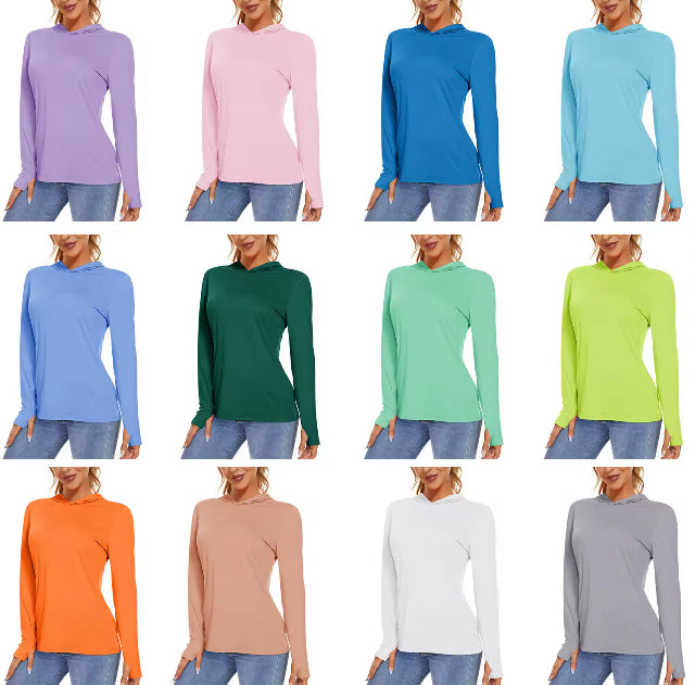Summer UV/Sun Protection Outdoor Hooded Women’s T-shirt- Jael