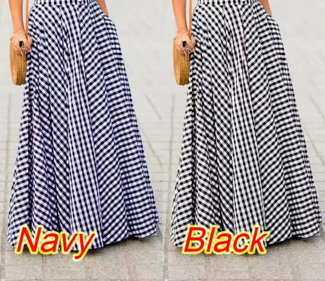 Checkered long high waisted picnic- Song of Songs