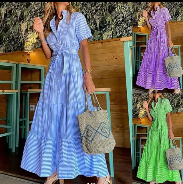 Kings Stripped maxi dress