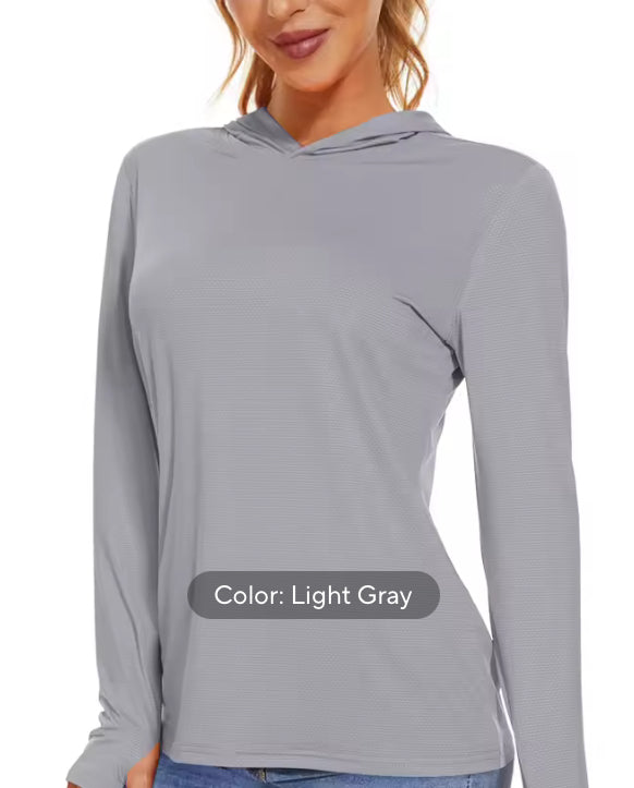 Summer UV/Sun Protection Outdoor Hooded Women’s T-shirt- Jael