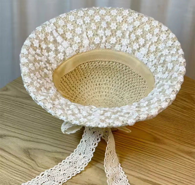 Milcah lace bucket hat bowtie