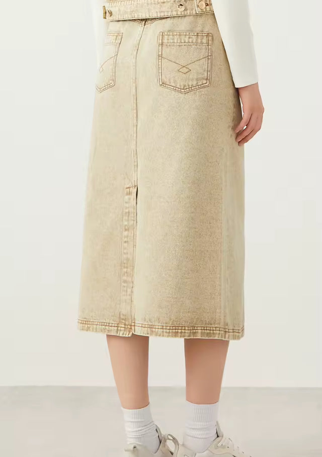Luxury women’s cotton denim jean long skirt- Josh’s