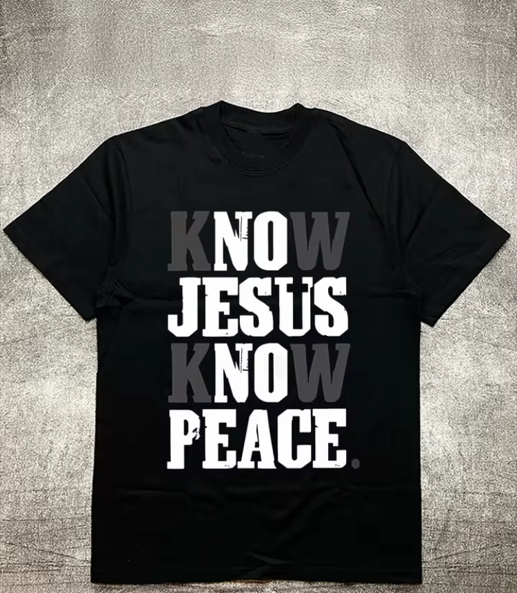 Men’s Know Jesus Know Peace graphic t-shirts