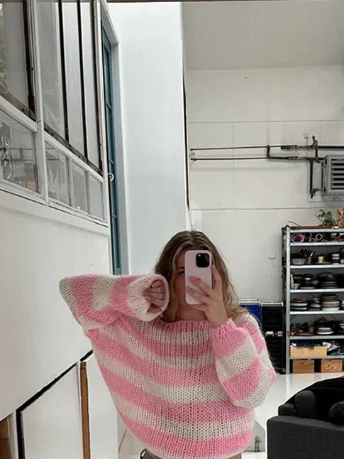 Jaida Loose Striped Pullover Sweater