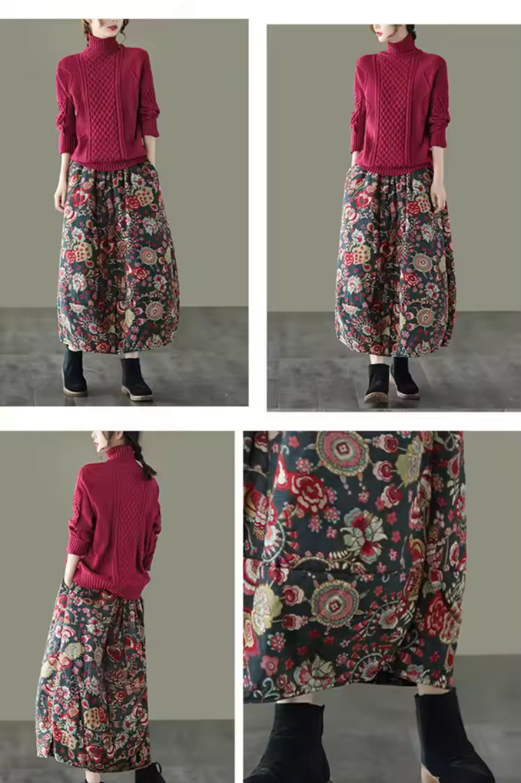 Floral Quilted Skirts- field lilies