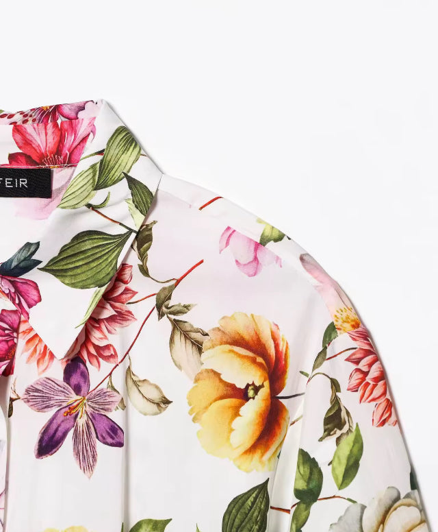 Printed Short Sleeve Flip Tie Belt Temperament Summer New Dress Summer New Style Women's Dress Fashionable Dress