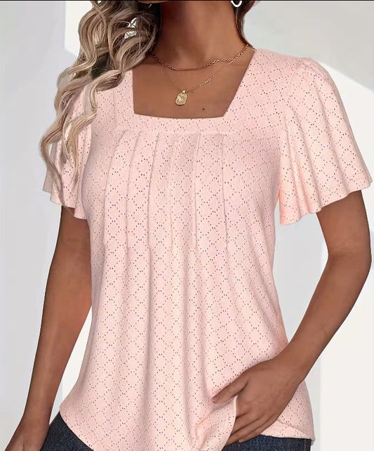 Loose Ruffle Plus Size office shirts-Jehosheba