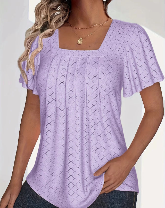 Loose Ruffle Plus Size office shirts-Jehosheba