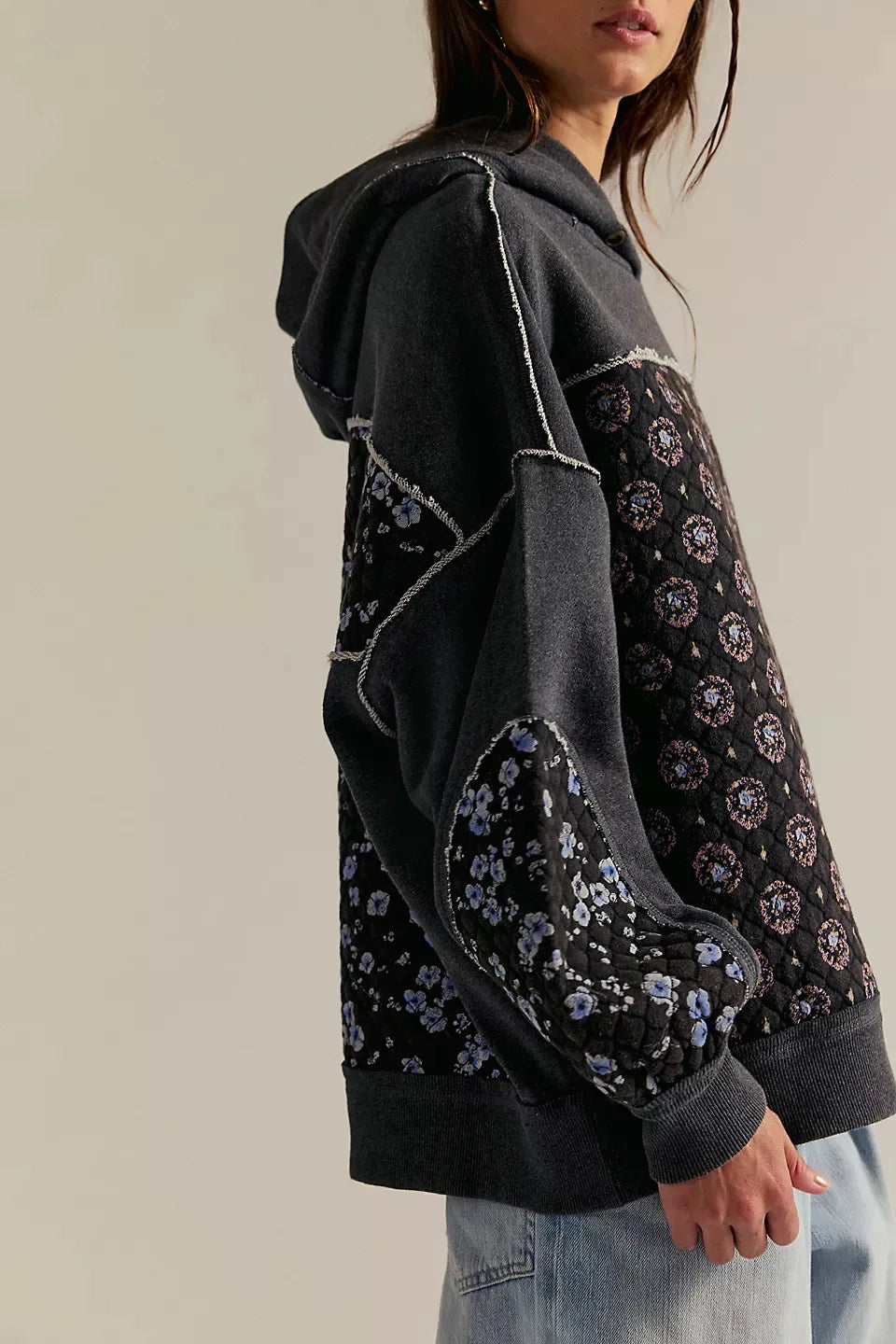 Quilted Patchwork Hoodie- Euodia