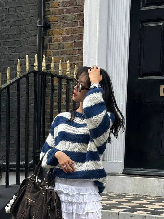 Jaida Loose Striped Pullover Sweater