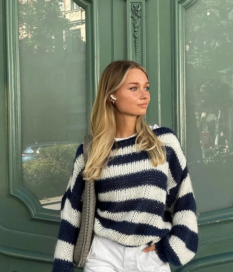 Jaida Loose Striped Pullover Sweater